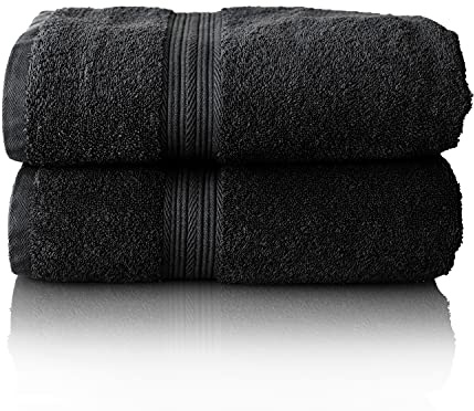 Glart Juego de toallas de rizo prémium en 6 colores y 5 tamaños 2 toallas de sauna de 70 x 200 cm, negro