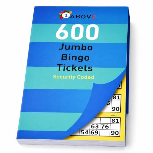 1ABOVE Bingo Ticket Book for Kids & Adults, Multi-Game Jumbo Pages | Easy-to-use bingo ticket book for family games, parties, events and group activities for children and adults.