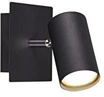 lightling modern Wandspot Julie, 1-flammige Wandlampe innen, Wandstrahler, Wandfluter Wandleuchte Leselampe Bilderleuchte, schwarz matt Metall, 1 x GU10 max. 25W, 12 x 16 cm