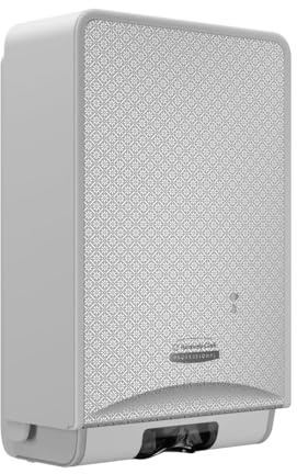 Automatisk handtvål- och desinfektionsmedel från Kimberly-Clark Professional ICON-serien (53694), med silverfärgad panel i mosaikdesign; 1 dispenser och 1 panel per försäljningsenhet