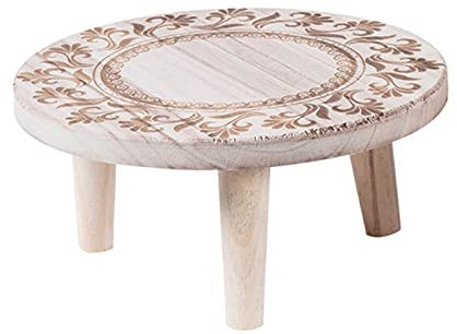 Stand di Fiori Sgabello stampato Sgabello in legno Pentola Pentola Panchina rotonda Panchina e succulente Base vaso di fiori Display Stand Sgabello Sgabello Supporto per Fioriera ( Color : Wood color