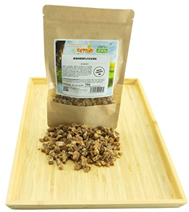 Getzoo Premium Birnenflocken 75g | Natürlicher Snack für Nagetiere | Reich an Vitaminen, Mineralien & Ballaststoffen | Ideal für Kaninchen, Meerschweinchen, Hamster