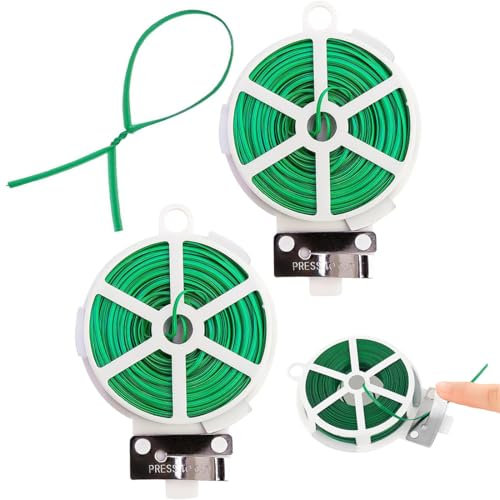 YOYEAH 100 m de fil pour plantes, fil de jardin vert, fil de liaison gainé – Fil de liaison robuste et durable pour organiser les plantes et les objets, convient pour l'entraînement à faible stress
