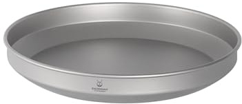 SILVERANT Titanium Camping Plates, Outdoor Dishware with Folding Handle Portable Cookware for Picnic Hiking Backpacking Bushcraft (900ml)
