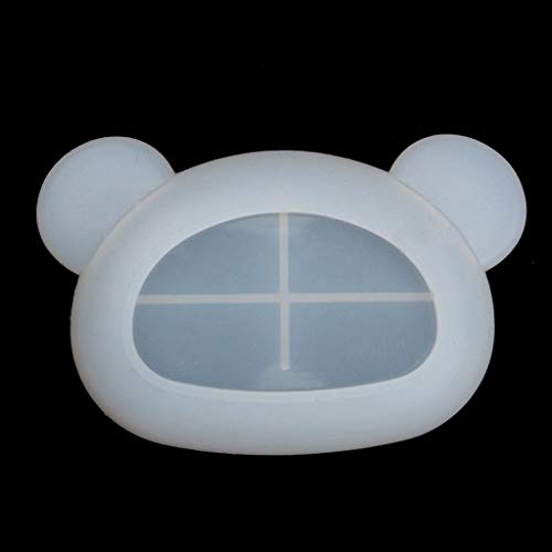 Molde de charola de oso de flores para plato de concha, molde de silicona de resina epoxi, adecuado para almacenamiento de joyas, moldes de resina para decoración del hogar, llavero