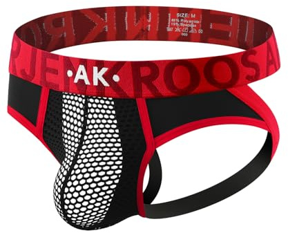 Arjen Kroos Jockstrap herr sportsuspension med nät andas underkläder stringtrosor herr sexig stringtrosa tanga, S~XXL