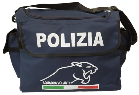 MP di Marco Paternesi Borsone Polizia Squadra Volante – Borsone da Viaggio & Sport con Tracolla Regolabile con Tasche Esterne
