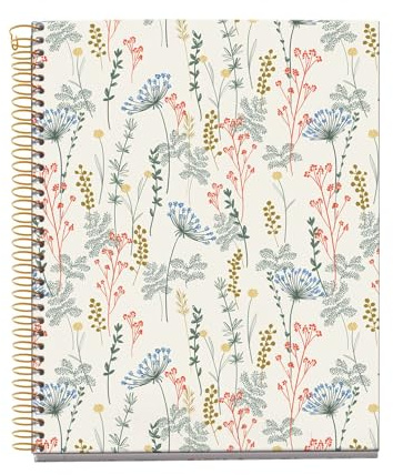 Miquelrius - Cuaderno A5 Liso, 100 Hojas Blancas de 4 Colores Multiasignatura, Papel Opaco 70 g/m², Espiral, 2 Taladros para Archivar, Notebook Day