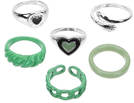 6st sommarstapelbara kvinnor Creative Finger Knuckle Rings smycken Bekväma Fit Present för födelsedagar Helgdagar och alla hjärtans dag