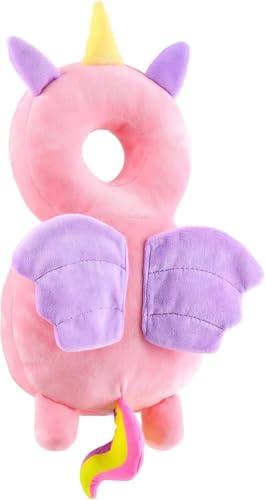 Protector de Cabeza de Bebe, Almohadillas de Seguridad Ajustables para Bebes,Cojín Protector Ajustable para Cabeza para Bebés de 4 a 24 Meses para Gatear y Camina (Unicornio)