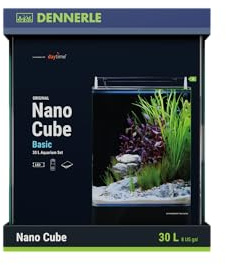 Dennerle Nano Cube Basic, 30 litri, 30 x 30 x 35 cm, mini acquario con angoli arrotondati