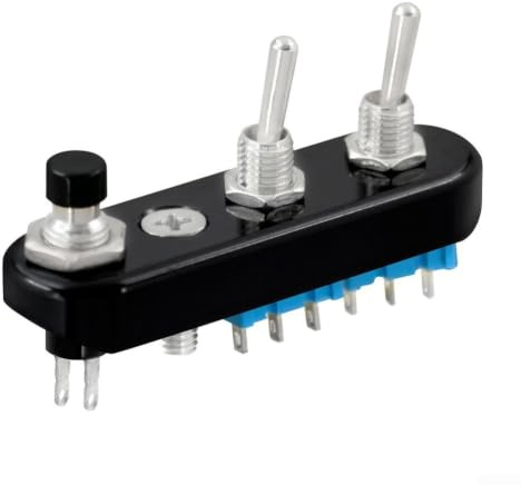 Interruptor LED de motocicleta de 7/8 pulgadas, soporte para manillar, interruptor basculante, señal de luz para luz, claxon, intermitente, impermeable, interruptor universal, 12 V CC (negro)