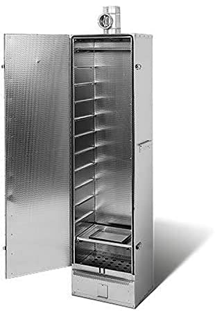 Forno per affumicatura a doppia parete isolato con raccordo per tubo in acciaio inox Cr-150 goffrato