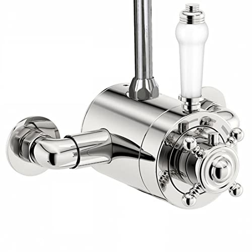 Thermostatic Traditional Exposed Shower Mixer Valve 135mm 165mm Centres 3/4 Top