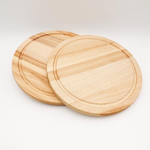 JOWE Rundes Jausenbrett aus Esche| Brotzeitbrett aus Holz rund - Ø 25 cm | Frühstücksbrett gefertigt in Österreich | 2 Stk