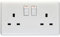 Eurolite Enhance White Plastic 13A 2 Gang Switched Socket Single Pole