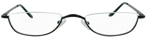 SEIUKS Half Moon Half Frame Slim Reading Glasses Metal Frame with Spring Hinges Eyewea for Men Women gun 150