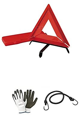 COMPATIBILE CON PEUGEOT 3008 TRIANGOLO PIEGHEVOLE D'EMERGENZA ROSSO FLUO CON BASE A CROCE E CUSTODIA RIGIDA,OMOLOGATO EUROPA