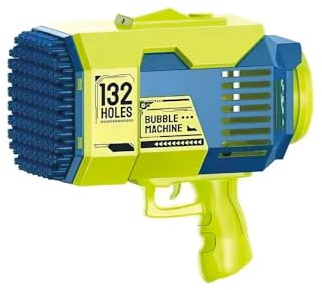Bazooka Bubble® Verde | Máquina de Pompas de Jabón | Juguete Cohete Automático con 69 Agujeros | Juego al Aire Libre para Niños y Adultos | Juego de Agua 100% Divertido | Verano | OriginalCup