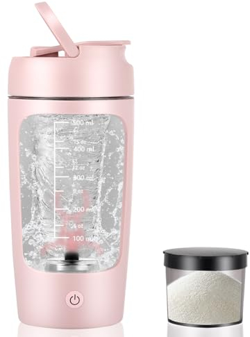 Shaker Électrique pour Protéines 650 ml, Automatique Bouteille Shaker à Protéines pour café, milkshakes, avec récipient à poudre rechargeable par USB et intégré pour le sport, le fitness