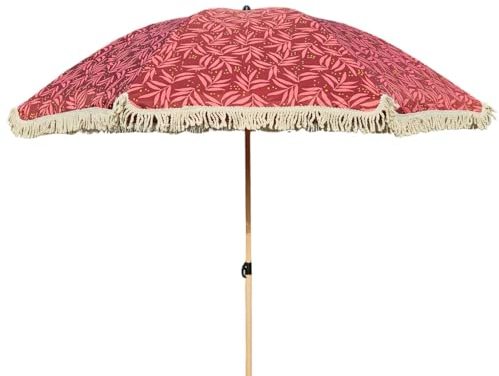 Meinposten Sonnenschirm Strandschirm Schirm UV Schutz mit Tasche Fransen knickbar Ø 170 cm