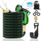 Flexible Gartenschlauch 30m/100FT, Strapazierfähiger Latex Wasserschlauch 3/4' und 1/2' Metallanschlüsse, Wasserschlauch Dehnbarer mit 10 Funktionsdüsen und Wandhalter, 3450D-Gewebe, Knickfrei