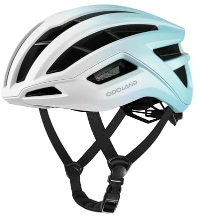 Odoland Casco da Bicicletta per Uomo e Donna, Casco da Bici da Strada per Adulti con Aistema di Ventilazione, Casco da Ciclismo Leggero e Taglia Regolabile, per Ciclismo Urbano, Blu Sfumatura