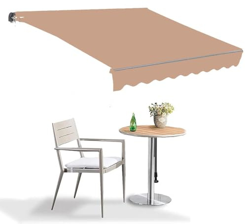 Tessuto per tenda retrattile, 200-550 cm, impermeabile, resistente, per tende a braccio articolato, protezione solare, cachi (3,6 x 3 m)