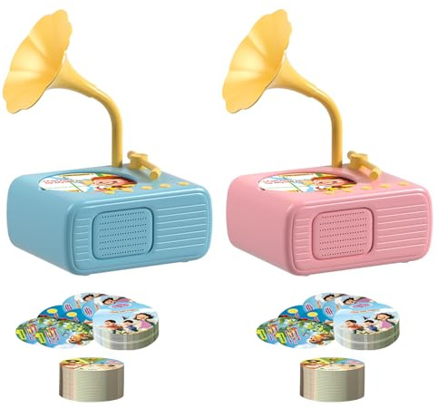 Gramófono Para Niños, Reproductor De Cuentos Interactivo, Tamaño 11,5x9,5x6,5 Cm, Máquina De Música Para Niños Pequeños, Juguete De Aprendizaje Temprano, Caja De Audio Para Contar Cuentos, Para Tiempo
