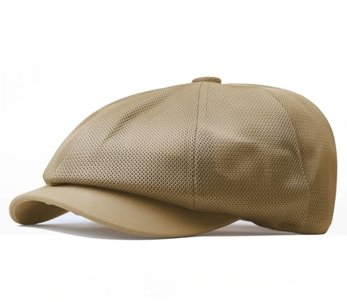 crazy bean Gorras Planas Hombre Mujer de Malla Boinas Verano Transpirable Sombrero Ajustable con Visera Newsboy Flat Cap Golf
