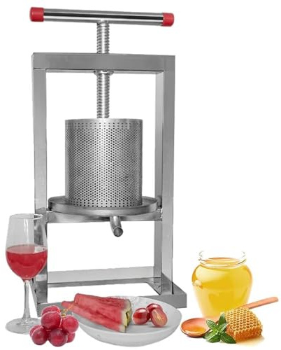 estrattore di miele manuale in acciaio inox Pressa per miele in acciaio inox manual honey press extractor Attrezzatura apicoltura Lavorazione per api miele,vino,frutta,cera,8L