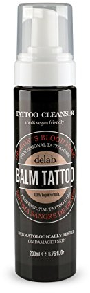 BALM TATTOO Reinigungsschaum, 200 ml, professionelle Tattoo-Pflege und Reinigung der Haut, für jeden Hauttyp, vegan, antioxidantisch, mit Aloe Vera
