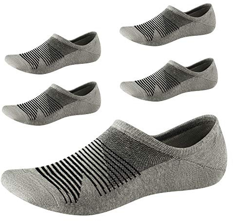 SEESILY No Show Socks for Men-Low Cut with Non Slip Grip-Invisible Socks for Boat Shoes Oxfords Loafers Sneakers US Size8-12 5 Pairs (4)
