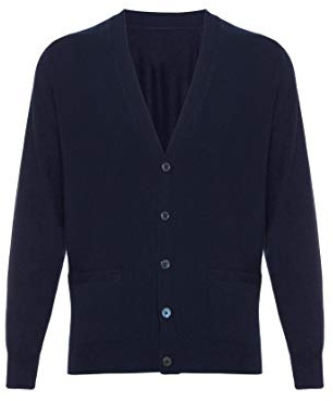 Lona Scott - Cardigan classico da uomo in puro cashmere Marina Militare XXX-Large