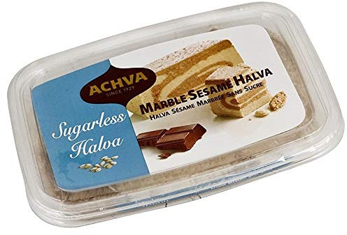 Achva Halva - Marble Sugar Free - 2 Pack (300g per tub) - Most Authentic Delicious Halvah Halwa