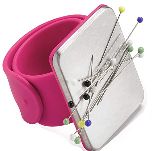 LiFangSotre Magnetic wrist strap,Porte Epingle Magnetique Couture,Coussin magnétique à épingles à Coudre,Porte-épingles magnétique avec bracelet pour bricolage couture broderie