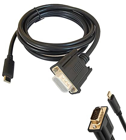 Nizirioo USB C Auf VGA Kabel 1.8 m - Typ C HD Leitungskonverter Adapterkabel, Unterstützt 1080p für Desktop PC, Projektor, Laptop