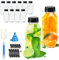 WenYa Reusable Plastic Juice Bottles, Leak-proof Bulk Beverage Bottles with Lids, Mini Fridge Bottles with Labels Funnel and Brush, Small Drink Containers for Juicing Smoothies - 10oz/300ml - 12 Pack