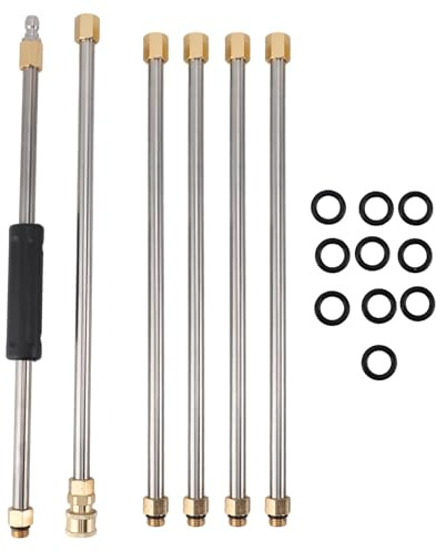 Asta di prolunga per idropulitrice in acciaio inox, versatilità per tetti auto esterni, connessione rapida 1/4 pollice, costruzione robusta senza scale