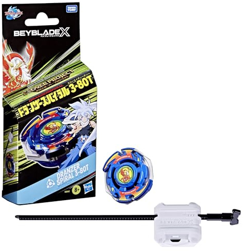 Beyblade X Starter Pack X-Over Project Dranzer Spiral 3-80T, toupie et Lanceur