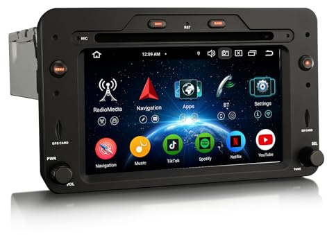 Erisin 8-Core 4GB+64GB Android 14 GPS Navegación Estéreo de Automóvil para Alfa Romeo Brera Spider 159 Sportwagon 6.2 IPS Pantalla táctil Soporte CarPlay Android Auto DSP Bluetooth WiFi Dab+ DVD 4G