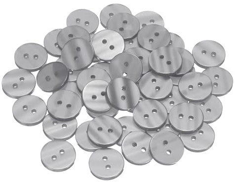 HARFINGTON 50 Stück 28L Nähknöpfe 11/16 Zoll (18 mm) Harz rund flach 2 Löcher Handwerk Kleidung Ersatzknopf für Mäntel Nähen Kleidung und Heimwerken Grau