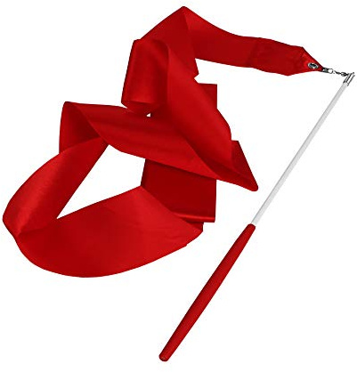 4M Dance Gym Ribbon Rhythmic Art Gymnastic Streamer Baton Twirling Rod UK (Red)