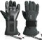 devembr Skihandschuhe mit Handgelenkschützern, Warme Snowboardhandschuhe für Herren und Damen, Schwarz, M