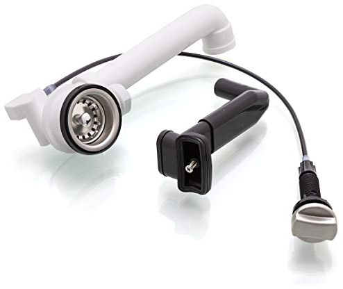 Spülenablauf 1 1/2 mit Überlauf Siebkorbventil 70 mm Ablaufgarnitur EXA15-R-10-1-8 mit Drehexcenter Edelstahl gebürstet einige Teka und Blanco Spülen