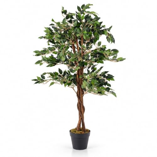 Oypla Artificial Ficus Tree Plant 120cm Indoor Outdoor Garden Decoration