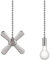 TWDRTDD Ceiling Fan Pull Chains, 2 Pieces Pull Chain Connector,Fan and Light Bulb Beaded Shaped Pendant with 3mm Diameter Copper Beaded Ball (Nickel, 12inch)