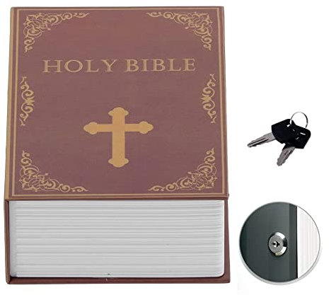 Diversion Book Safe with Key Lock, Hidden sturdy small safe,Portable Cash Jewelry secret safe,Classical Design Book Safe