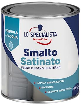 Lo Specialista Mistercolor SMALTO ACQUA SATINATO, 0,5L, GRIGIO PERLA