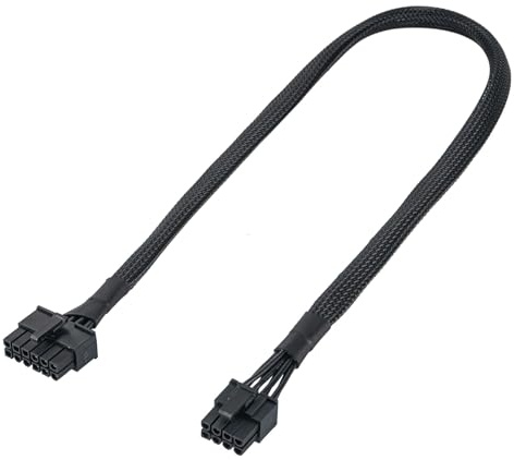 YieJoya PCIE Kabel für Be Quiet Netzteil, PSU 12 Pin Stecker auf PCIe 8 Pin (6+2) Stecker,Ummanteltes Kabel,Strom nur für die Grafikkarte